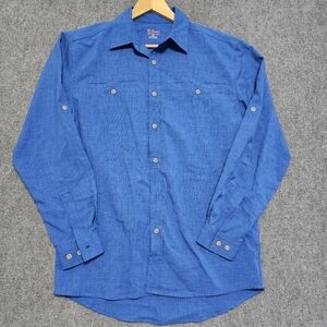 Railriders Button Up Shirt Mens Blue M Fishing Outdoor Lightweight Performance